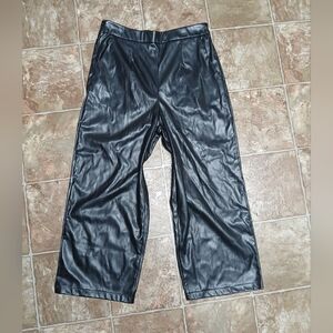 NWT Emery Rose Black Pleather Faux Leather Pants Size Large